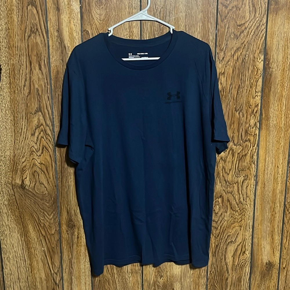 Under Armour Heat Gear Navy Blue Athletic T Shirt XXL